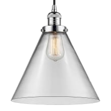 X-Large Cone Single Light 12" Wide Pendant with Adjustable Cord