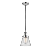 Small Cone 6" Wide Mini Pendant - Cord Suspension