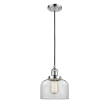 Large Bell 8" Wide Mini Pendant - Cord Suspension