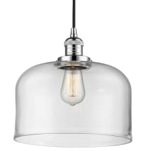 X-Large Bell Single Light 12" Wide Pendant with Adjustable Cord