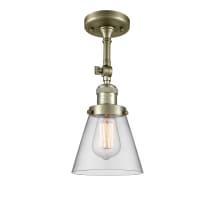 Small Cone Single Light 6" Wide Semi-Flush Ceiling Fixture