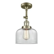 Large Bell 8" Wide Semi-Flush Ceiling Fixture