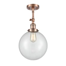 X-Large Beacon 10" Wide Semi-Flush Globe Ceiling Fixture / Wall Sconce with 16" Height