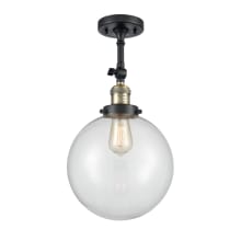 X-Large Beacon 10" Wide Semi-Flush Globe Ceiling Fixture / Wall Sconce with 16" Height