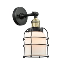 Small Bell Cage 5" Wide Semi-Flush Ceiling Fixture with 16" Height
