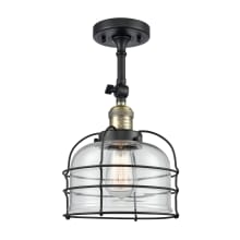 Large Bell Cage 8" Wide Semi-Flush Ceiling Fixture with 16" Height