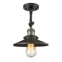 Railroad Single Light 8" Wide Semi-Flush Ceiling Fixture