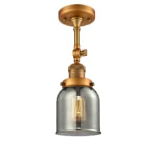 Small Bell Single Light 5" Wide Semi-Flush Ceiling Fixture