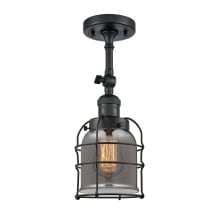Small Bell Cage 5" Wide Semi-Flush Ceiling Fixture with 16" Height