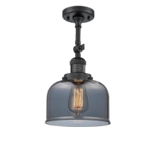 Large Bell 8" Wide Semi-Flush Ceiling Fixture