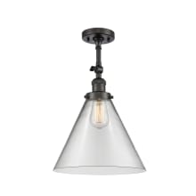 X-Large Cone 12" Wide Semi-Flush Ceiling Fixture with 19" Height