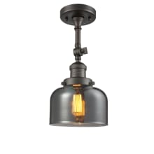 Large Bell 8" Wide Semi-Flush Ceiling Fixture