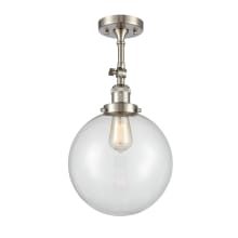 X-Large Beacon 10" Wide Semi-Flush Globe Ceiling Fixture / Wall Sconce with 16" Height