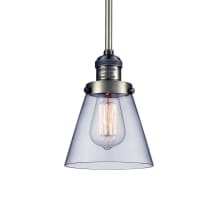 Small Cone Single Light 6" Wide Mini Pendant with Hang Straight Swivel