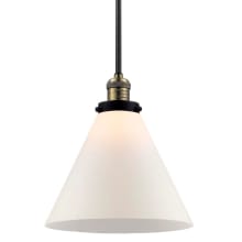 X-Large Cone Single Light 12" Wide Pendant with Hang Straight Swivel