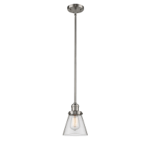 Small Cone Single Light 6" Wide Mini Pendant with Hang Straight Swivel