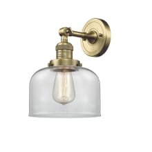 Large Bell Single Light 12" Tall Bathroom Sconce with Multiple Shade Options