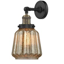 Chatham Single Light 12" Tall Bathroom Sconce with Multiple Shade Options
