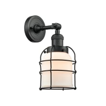 Small Bell Cage Single Light 12" Tall Bathroom Sconce