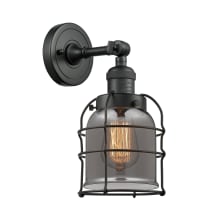 Small Bell Cage Single Light 12" Tall Bathroom Sconce