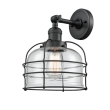 Large Bell Cage Single Light 12" Tall Bathroom Sconce