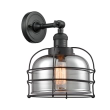 Large Bell Cage Single Light 12" Tall Bathroom Sconce