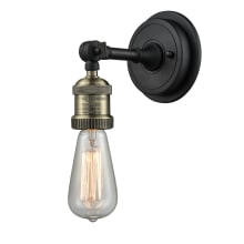Bare Bulb Single Light 6" Tall Bathroom Sconce - Oversize Backplate