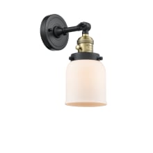 Small Bell Single Light 10" Tall Bathroom Sconce with Multiple Shade Options