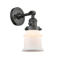 Small Canton Single Light 11" Tall Bathroom Sconce - 3 Way Switch on Socket