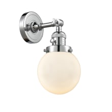 Beacon Single Light 12" Tall Bathroom Sconce with Multiple Shade Options