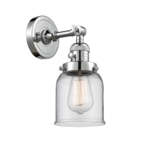 Small Bell Single Light 10" Tall Bathroom Sconce with Multiple Shade Options