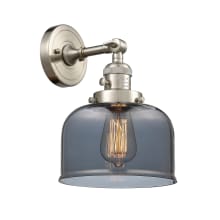 Large Bell Single Light 12" Tall Bathroom Sconce with Multiple Shade Options