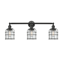 Small Bell Cage 3 Light 31" Wide Bathroom Vanity Light