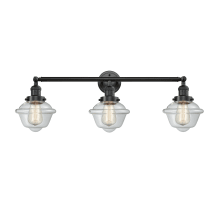 Small Oxford 3 Light 34" Wide Bathroom Vanity Light with Multiple Shade Options