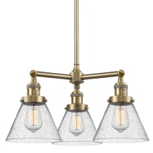 Cone 3 Light 22" Wide Commercial Chandelier