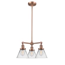 Cone 3 Light 22" Wide Commercial Chandelier