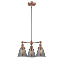 Small Cone 3 Light 19" Wide Chandelier