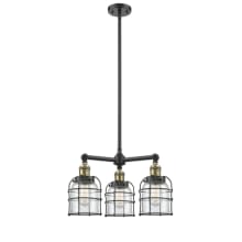 Small Bell Cage 3 Light 19" Wide Chandelier