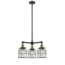 Small Bell Cage 3 Light 19" Wide Chandelier