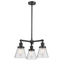 Small Cone 3 Light 19" Wide Chandelier