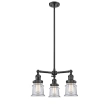 Small Canton 3 Light 18" Wide Chandelier