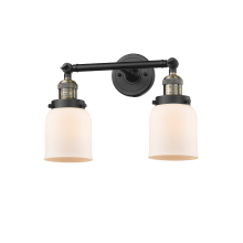 Small Bell 2 Light 15" Wide Bathroom Vanity Light with Multiple Shade Options