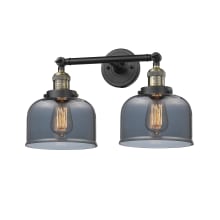 Large Bell 2 Light 19" Wide Bathroom Vanity Light with Multiple Shade Options