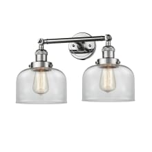 Large Bell 2 Light 19" Wide Bathroom Vanity Light with Multiple Shade Options