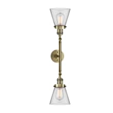 Small Cone 2 Light 23" Wide Bathroom Vanity Light with Multiple Shade Options