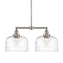 Bell 2 Light 21" Wide Linear Pendant / Converts to Semi-Flus