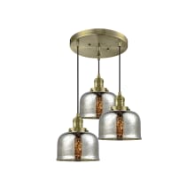 Large Bell 3 Light 19" Wide Multi Light Pendant