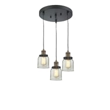 Small Bell 3 Light 16" Wide Multi Light Pendant