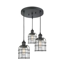 Small Bell Cage 3 Light 11" Wide Multi Light Pendant