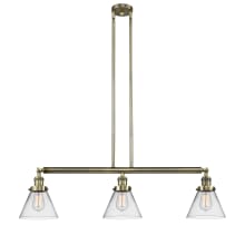 Cone 3 Light 40" Wide Commercial Linear Chandelier
